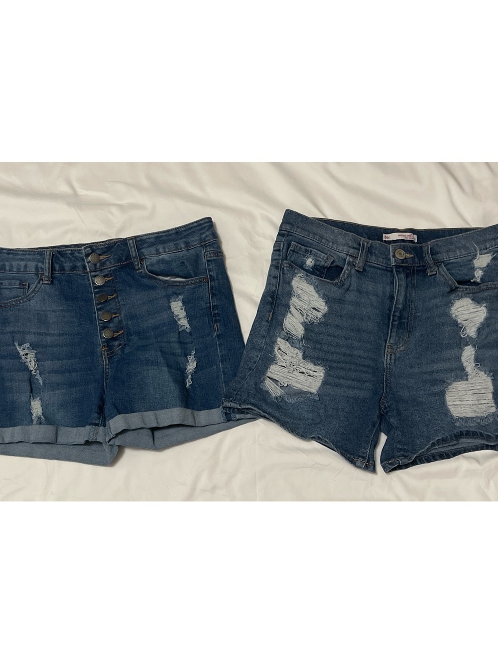 Lot of 2 Pairs Junior Jean Shorts Size 9